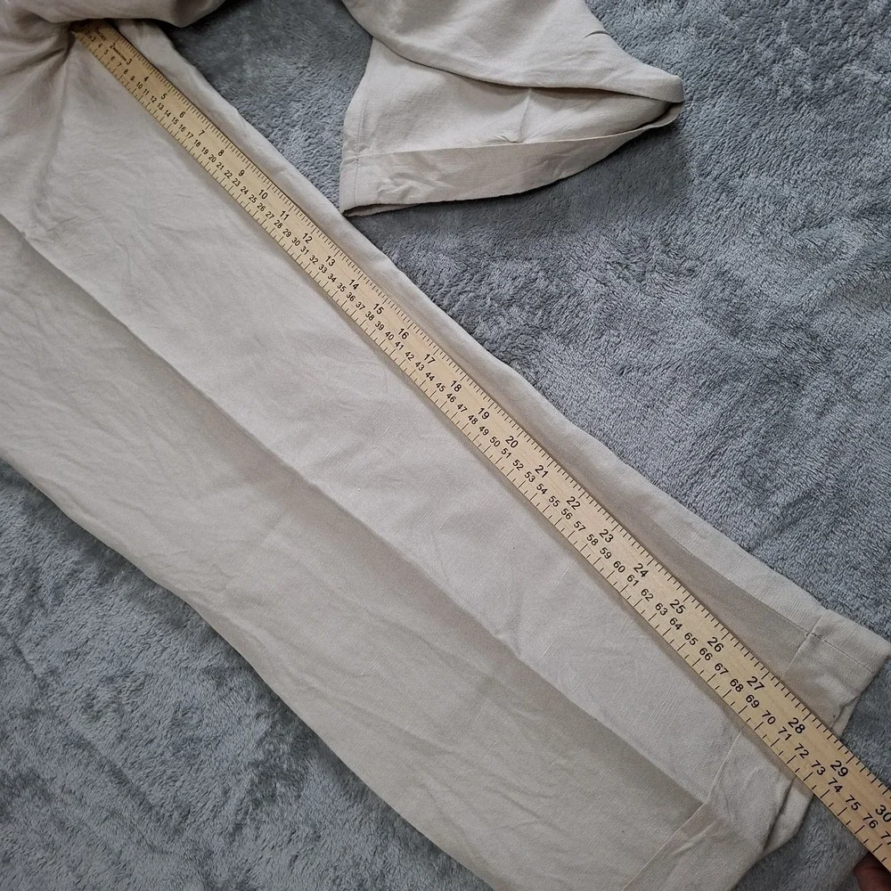 Vintage Oleg Cassini Men's Linen Pants 38x29‎ Full Cut Pleated Cuffed Beachy